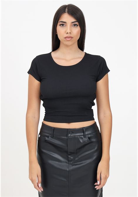 Women's black short-sleeved t-shirt with open back CALVIN KLEIN JEANS | J20J223562BEHBEH
